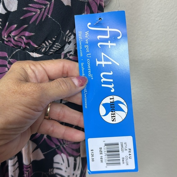 (L1) Fit 4 U Mesh Swimsuit Floral Print Loose Dress Black Jumpsuit, Diff/Sizes - Picture 3 of 11